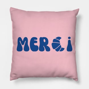 Merci Croissant Francophile Graphic Pillow