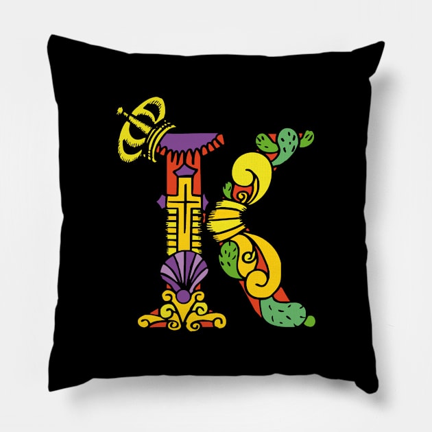 Crazy Monogram K Pillow by Tylwyth