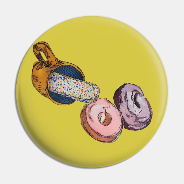 Spilling Doughnuts Pin by Animal Surrealism