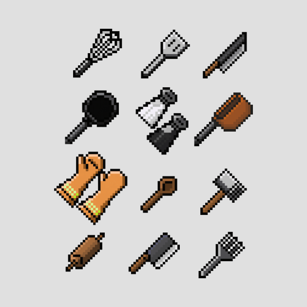 Pixel Art Chef's Tools - choose your weapon by hermesthebrand
