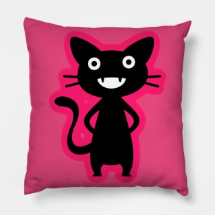 Pink and Black Cute Cartoon Cat Monster Pillow