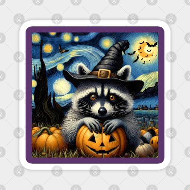 Halloween Raccoon Magnet by JessArty