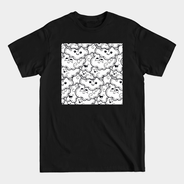Disover Doodle Clouds Pattern Kawaii - Clouds - T-Shirt