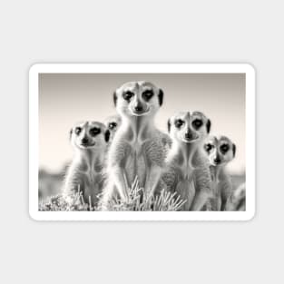 Meerkat Animal Discovery Wild Nature Ink Sketch Style Magnet