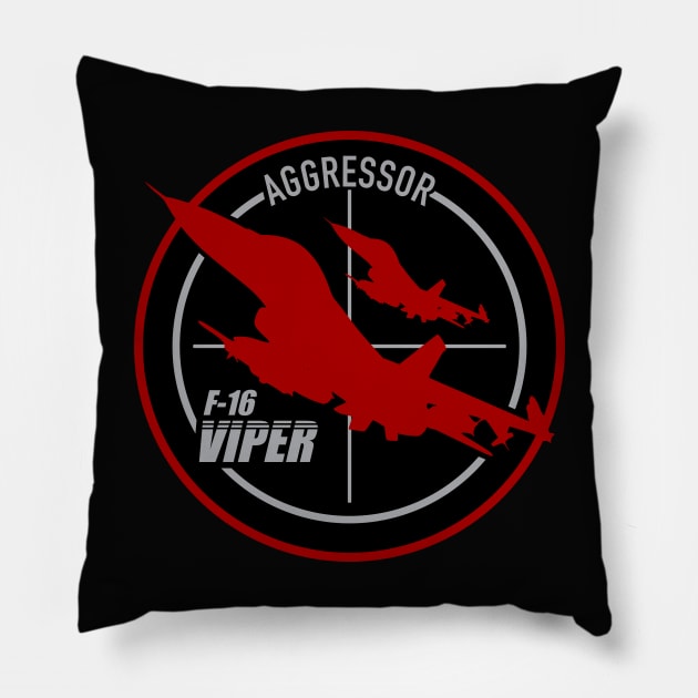 F-16 Viper Aggressor Patch Pillow by TCP