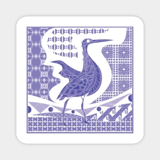 wondering garza bird ecopop in talavera pattern heron Magnet