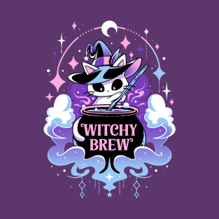 Witchy Cat Potion - Kawaii Magic T-Shirt