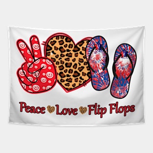 Peace Love Flip Flops Tapestry