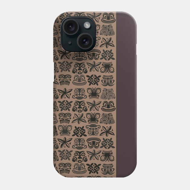 Mid Century Tiki Mask Pattern Phone Case by PauHanaDesign