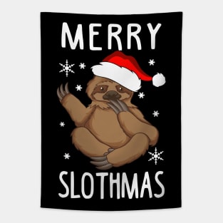 Merry Slothmas Funny Christmas Sweatshirt Tapestry