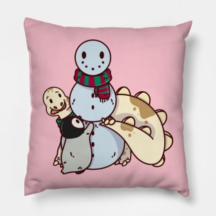 Winter time fun stegosaur Pillow