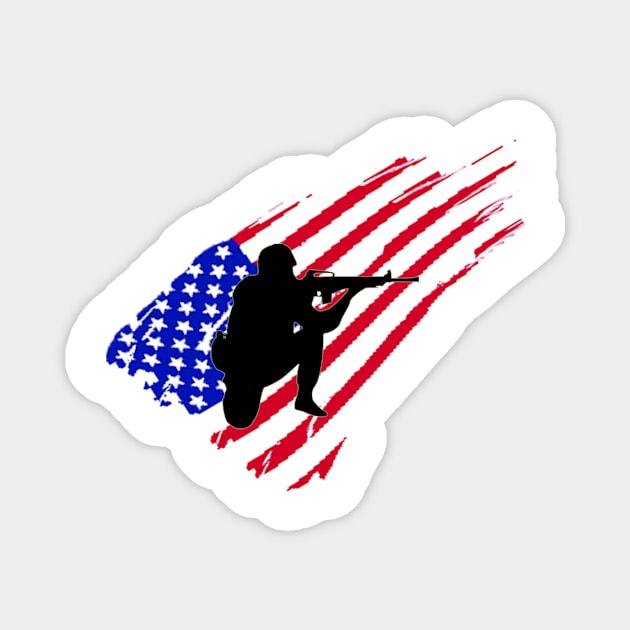 american soldier Magnet by suwalow