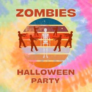 Zombies Halloween party (retro style) T-Shirt