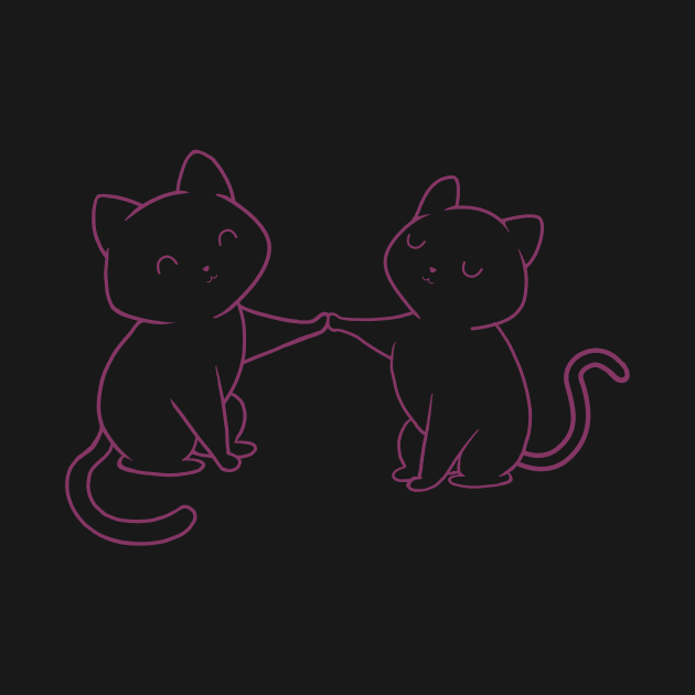 TWO KITTENS purple lineart by leepianti