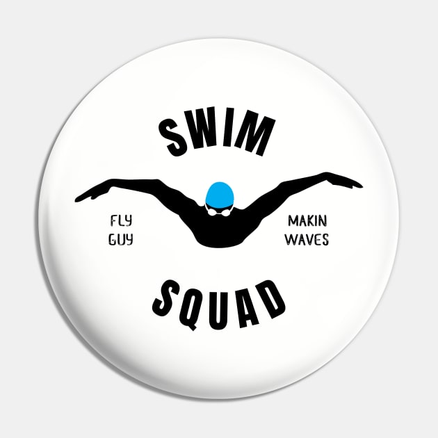 Mens Butterfly Swim Squad Swimming Fan Gift Pin by atomguy