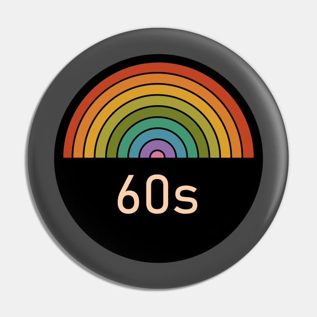 Retro rainbow 60s Pin by YellowParty