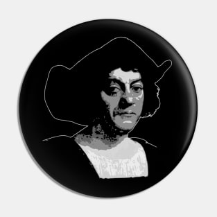 Christopher Columbus Black and White Pin