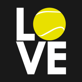 Love Tennis Ball Logo Design T-Shirt