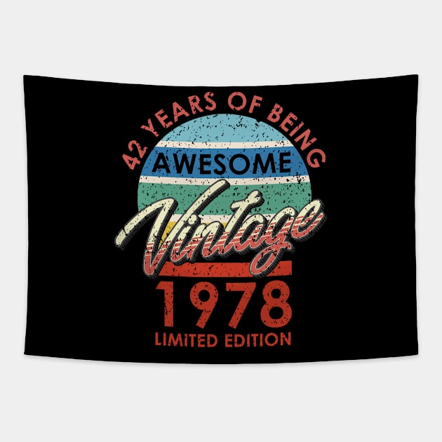 42 Years of Being Awesome Vintage 1978 Limited Edition Tapestry by simplecreatives