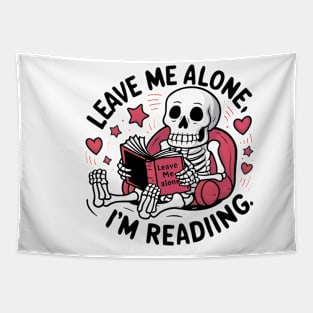 Skeleton Reading Book - Leave Me Alone I'm Reading Tapestry