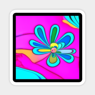Psychedelic Flower 2 | AI Generated design by @remlorart Magnet