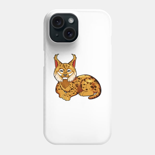 Kawaii Eurasian Lynx Phone Case by Modern Medieval Design