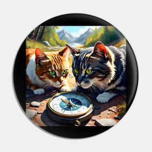 Compass Cats Pin