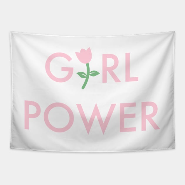 Pink Girl Flower Power Tapestry by candidkiddo