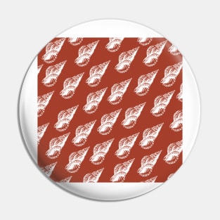 tulip shell aloha print pattern dusty orange and white Pin