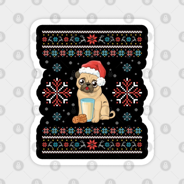 Not so Ugly Christmas Pug Merry Xmas Magnet by aneisha