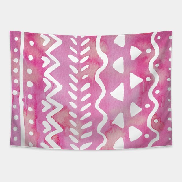 Loose boho chic pattern - pink Tapestry by wackapacka