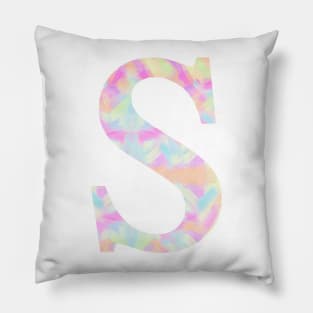 The Letter S Rainbow Design Pillow