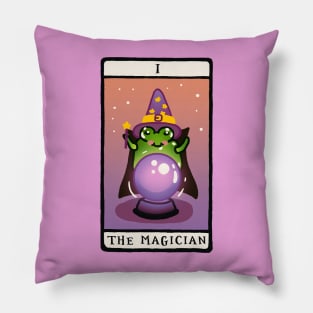 Goblincore Aesthetic Cottagecore Stupid Cute Frog Tarot Card - Artist frog - Mycology Fungi Shrooms Mushrooms Pillow