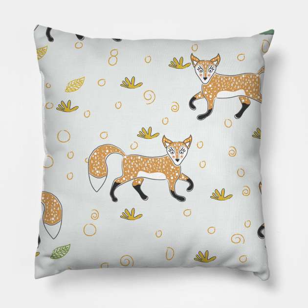 Fox Pattern Pillow by Countryside