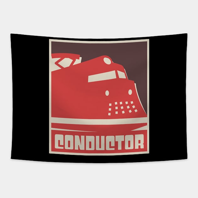 Retro Vintage Rail Crew Railroad Train Conductor Tapestry by MeatMan