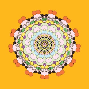 Unicorn pastel Mandala art, classic geometric repeated pattern T-Shirt