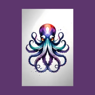 octopus face Watercolor T-Shirt