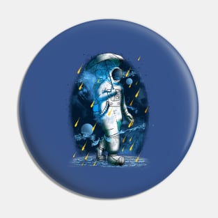 Astronaut In Meteor Shower Pin