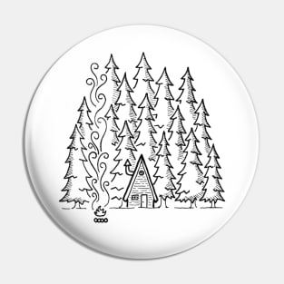 Log Cabin in the Woods Pin