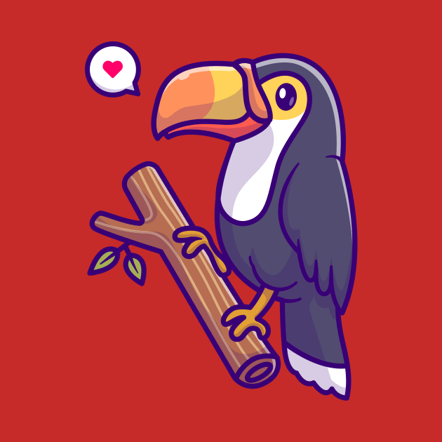 Cute Toucan Bird On Branch Cartoon by Catalyst Labs