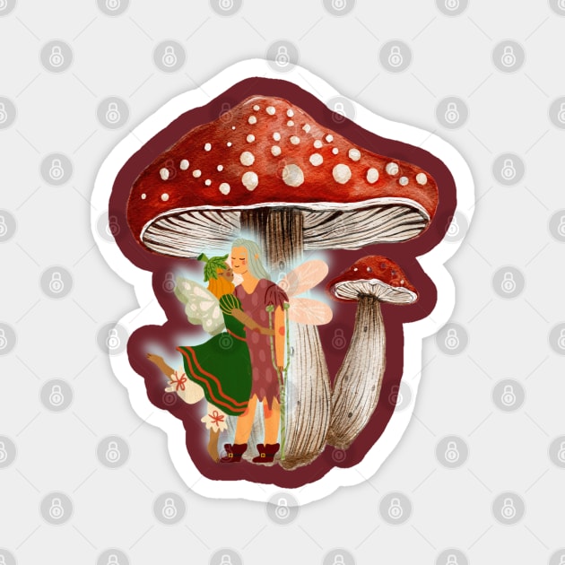 Mushroom Kisses Magnet by PicklePrintables