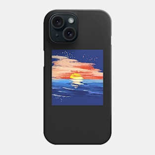 painted sunset on sea Phone Case