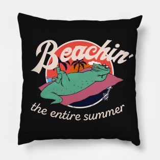 Beaching the entire summer funny croc cartoon Pillow