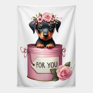 Valentine Doberman Pinscher Dog For You Tapestry