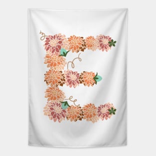 Letter E Floral Tapestry