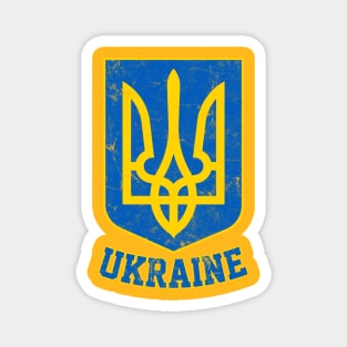 Ukraine // Vintage Faded Style Flag Design Magnet