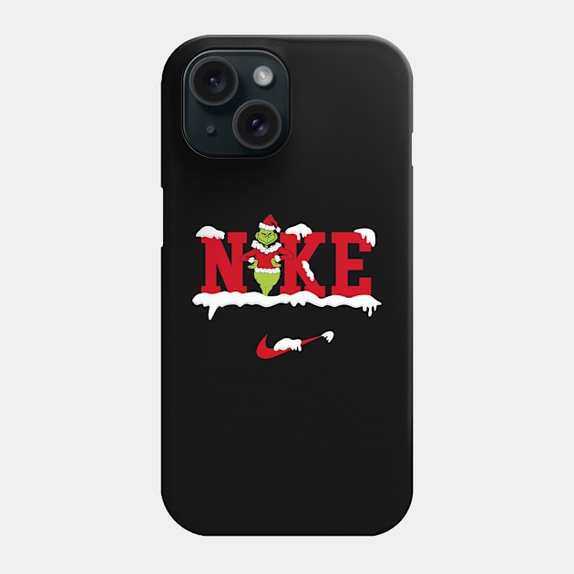 Funny Christmas Grinch Nke Christmas Grinch Snow Phone Case by Archer Expressionism Style