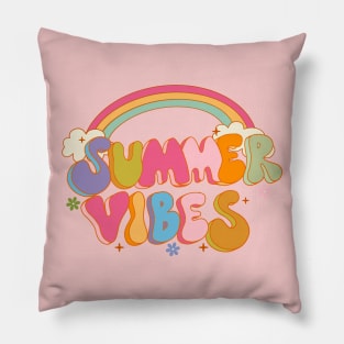 Summer vibes Retro  groovy Pillow