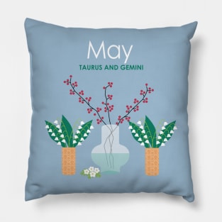 May Birth Flowers Pillow