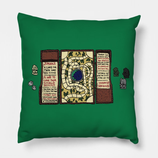 Jumanji board Pillow by JennyGreneIllustration